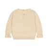 Beige gebreide trui met bloemetjes - Knitted sweater vanilla 